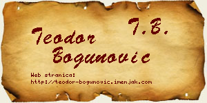 Teodor Bogunović vizit kartica